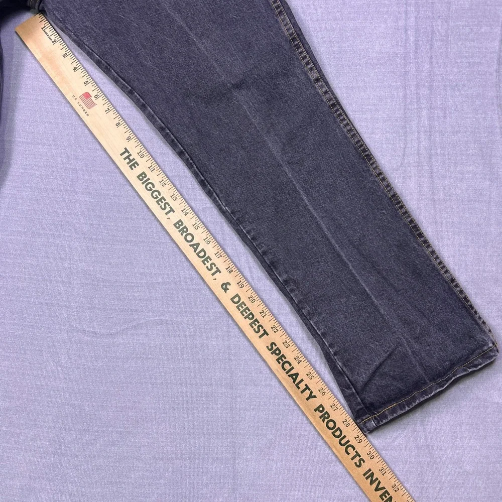 Vintage Mens Gray Wash Denim Jeans 36x30 Straight Leg‎ Made in USA Casual